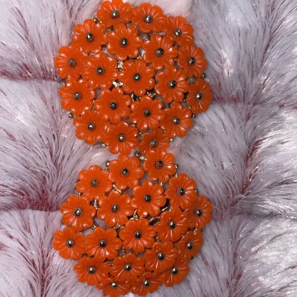 Vintage lot of 3 flower clip earring - Picture 4 of 7